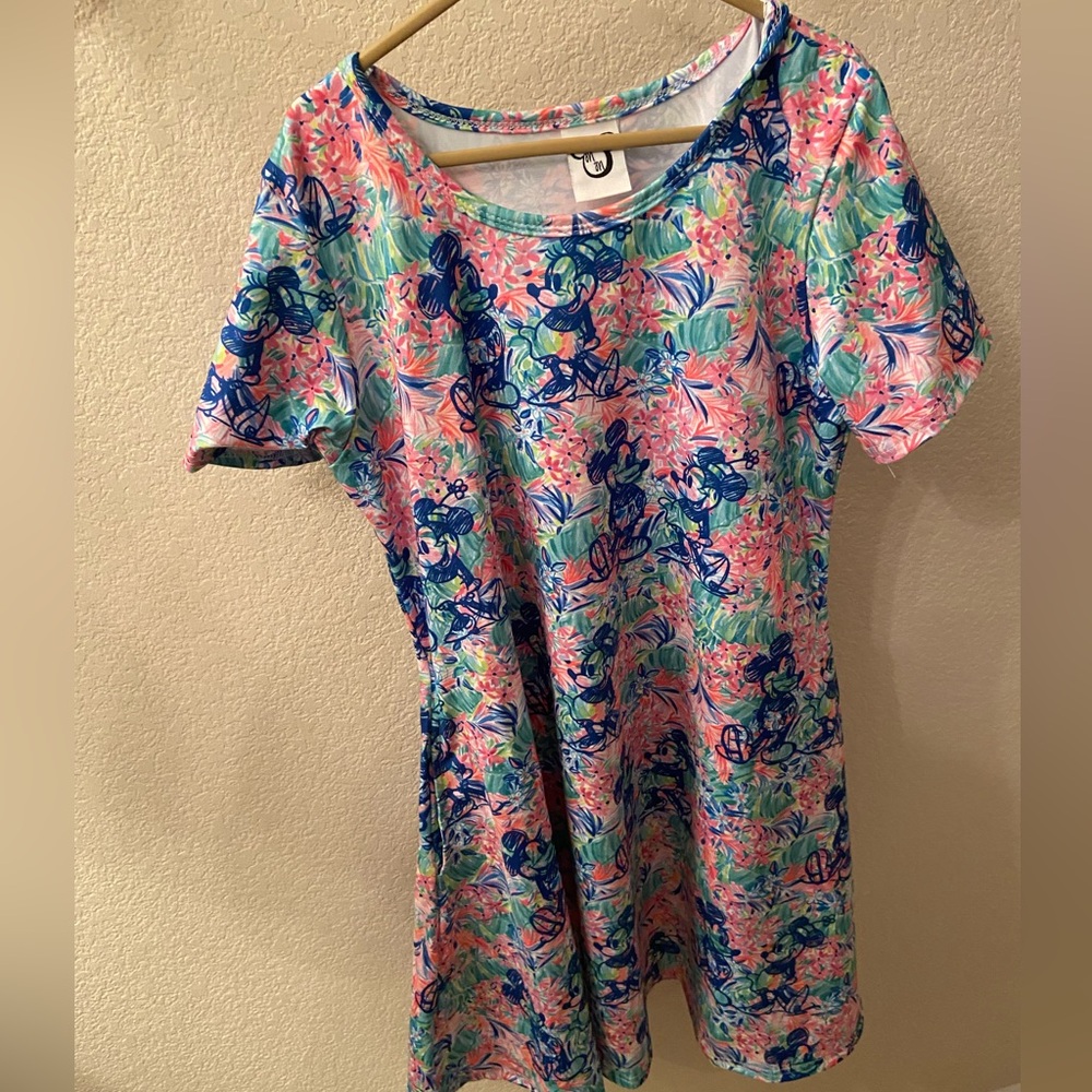 Girl’s Disney and tropical patterned dress, size 10